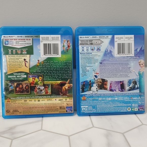 Disney's FROZEN and TINKERBELL: LEGEND OF THE NEVERBEAST Blu-Ray + 4 DVD Set - Picture 3 of 7
